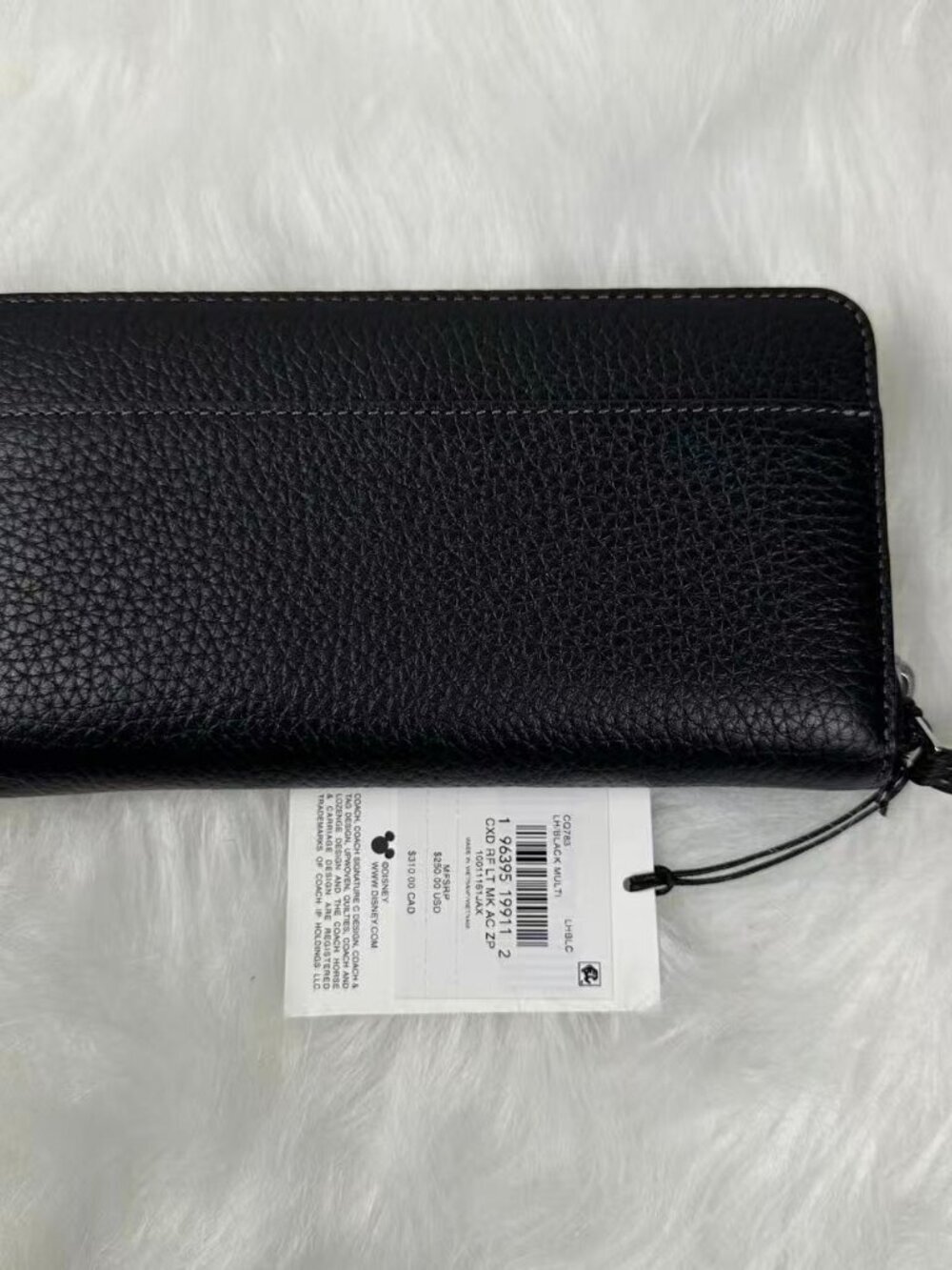 Disney X Coach Essential Accordion Zip Wallet In Leather Black CQ783 Mickey NWT - Picture 2 of 8